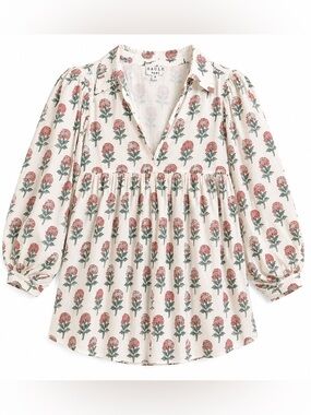 Saule Parc 100% Cotton Garden Floral Peasant Blouse- S